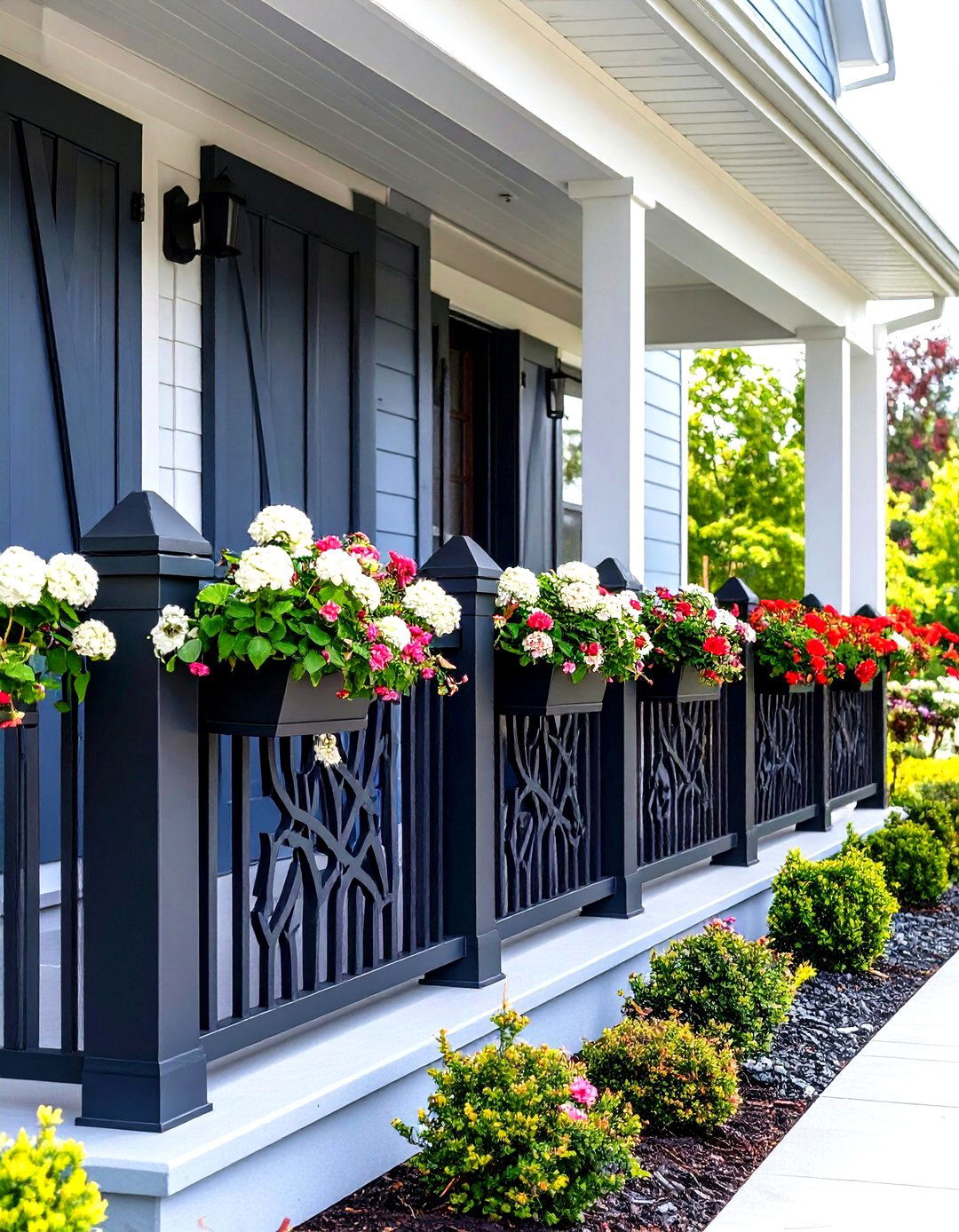 Custom Cutout Panel Porch Railing - 30 porch railing designs