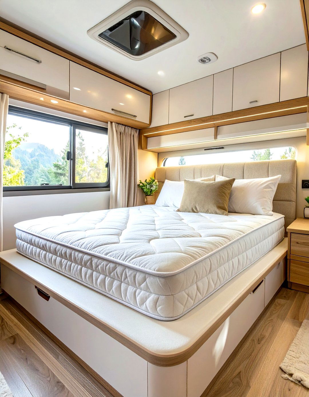 Custom Fit Mattress for an Odd Shape - 30 small rv bedroom ideas