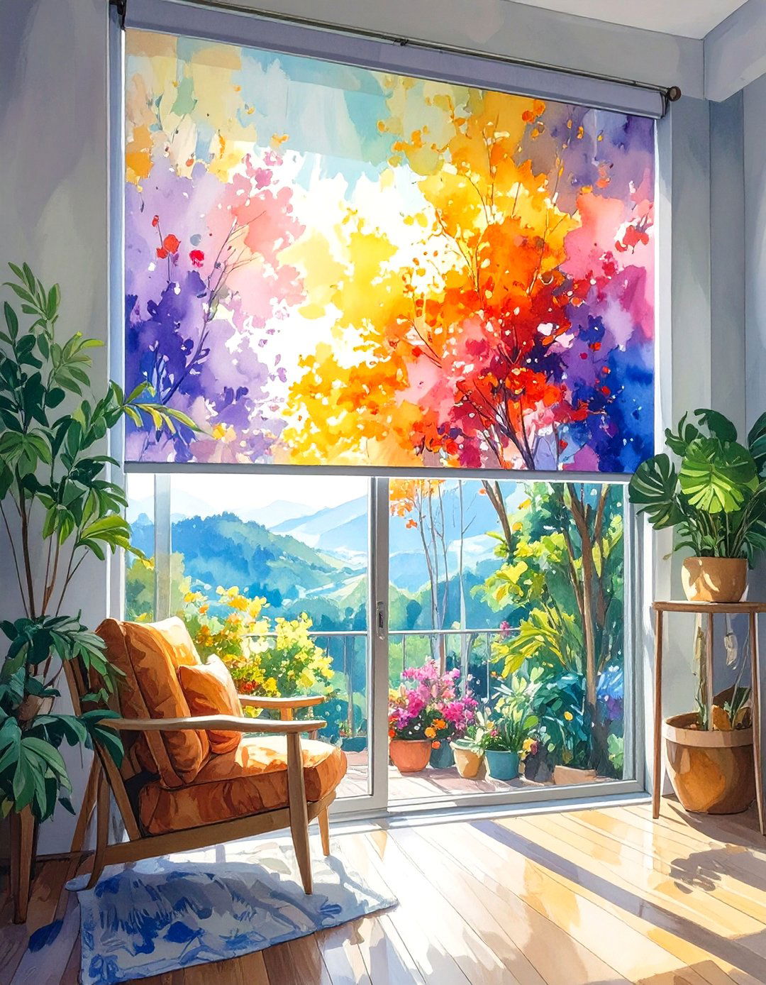 Custom Graphic Roller Shades for Sliding Patio Doors - 30 sliding patio door blinds ideas