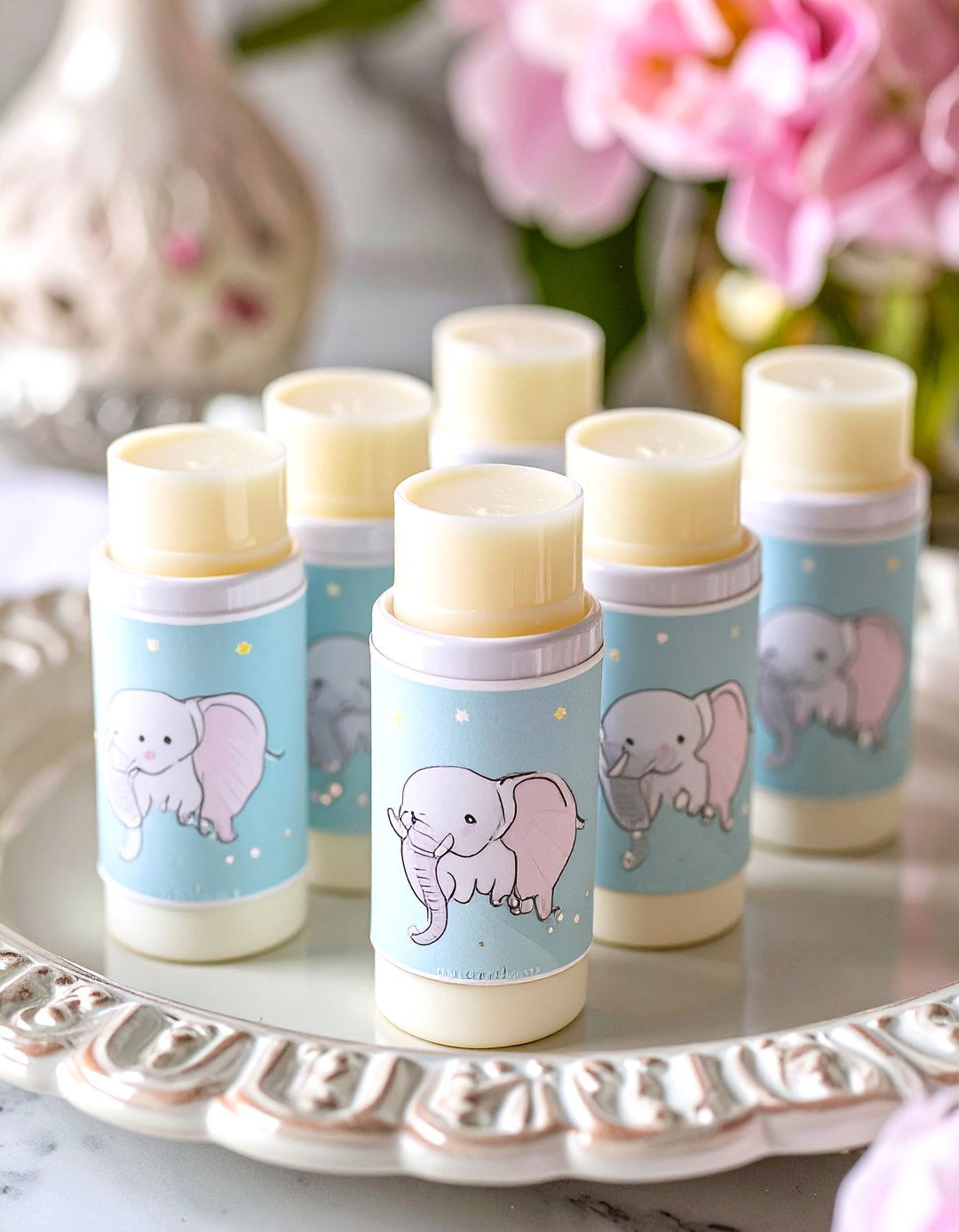 Custom Lip Balm Favors - 30 baby shower favor ideas