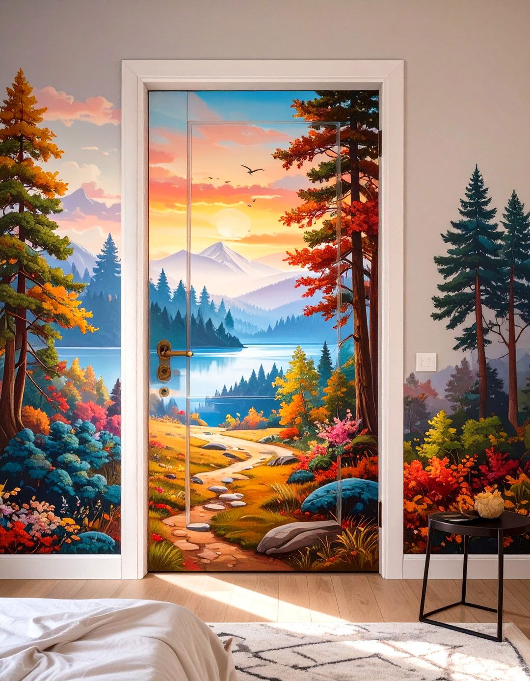 Custom Mural Bedroom Door - 30 bedroom door ideas