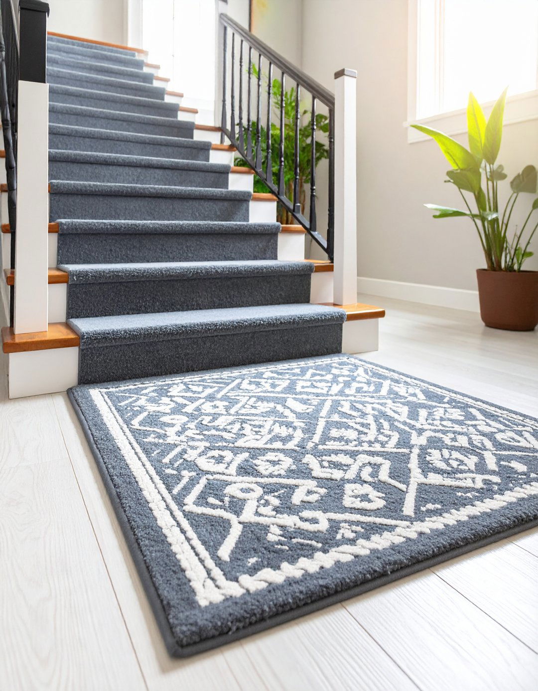 Custom Painted and Stenciled Runners - 30 latest carpet trends for stairs