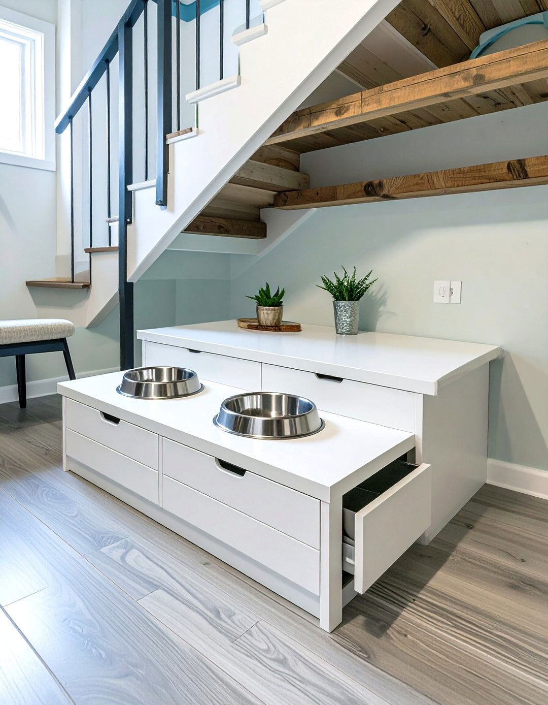 Custom Pet Feeding Station Under Basement Stairs - 30 under basement stairs ideas