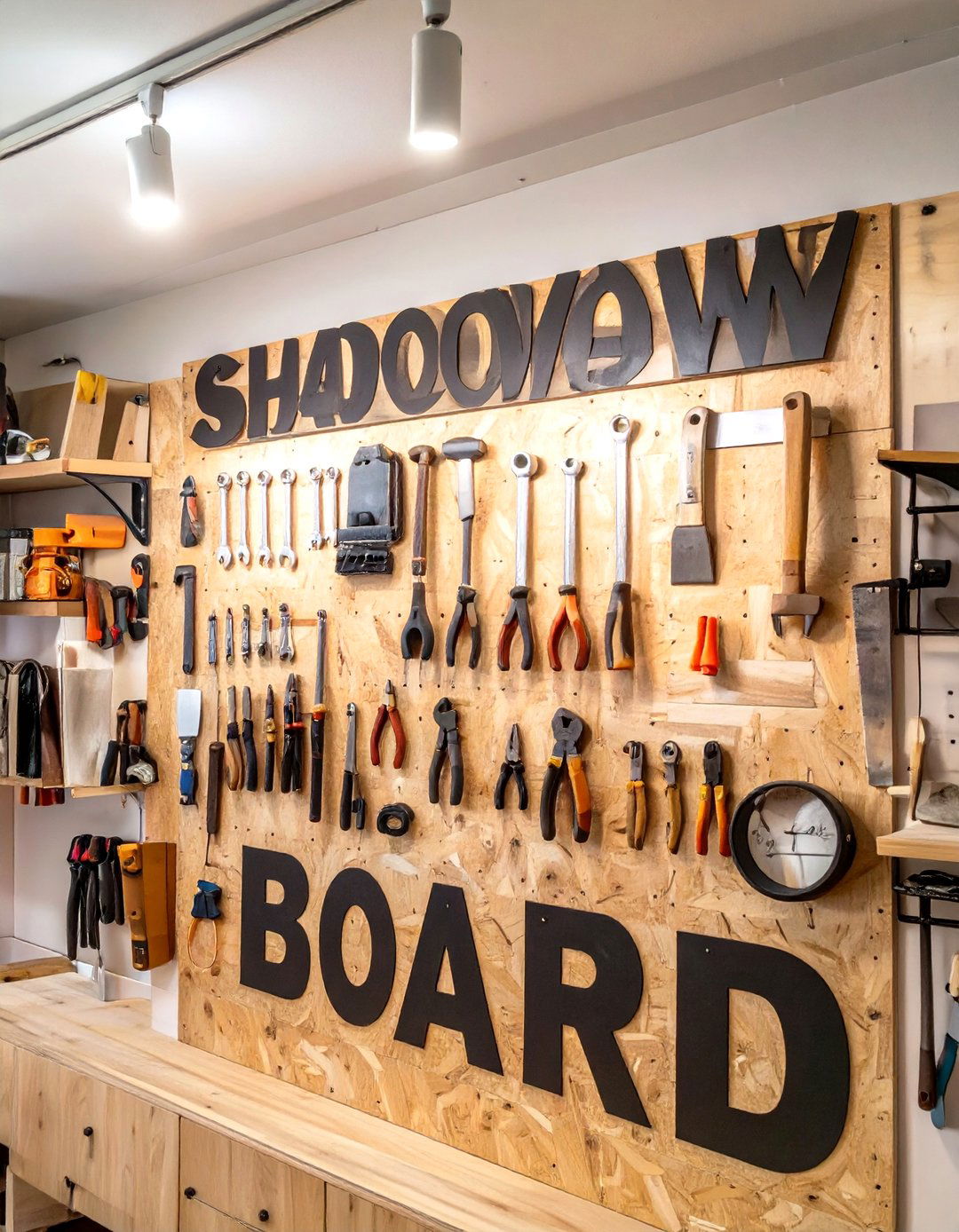 Custom Tool Outline Wall - 30 interior garage wall ideas