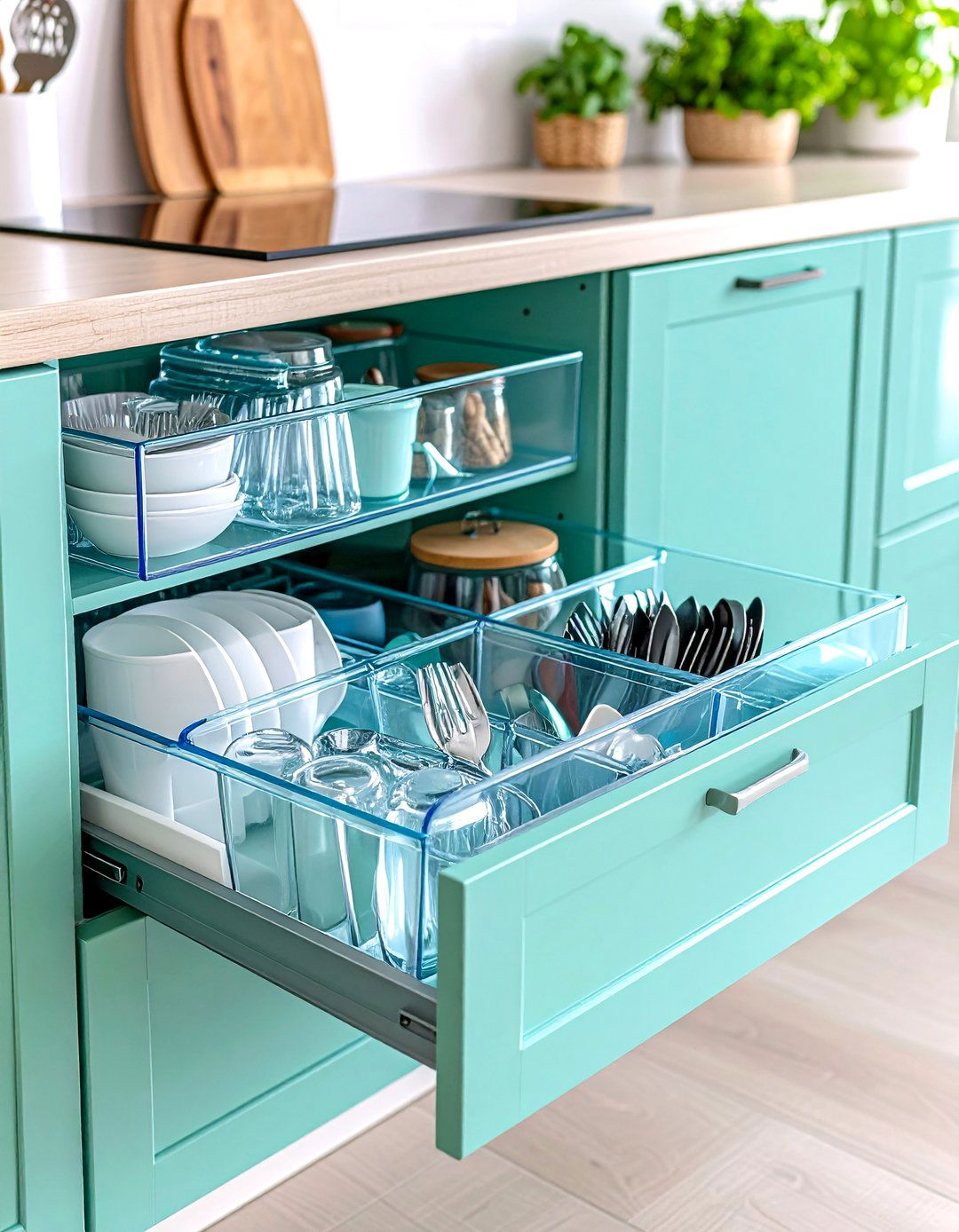 Customized Drawer Divider Inserts - 30 kitchen cabinet storage ideas