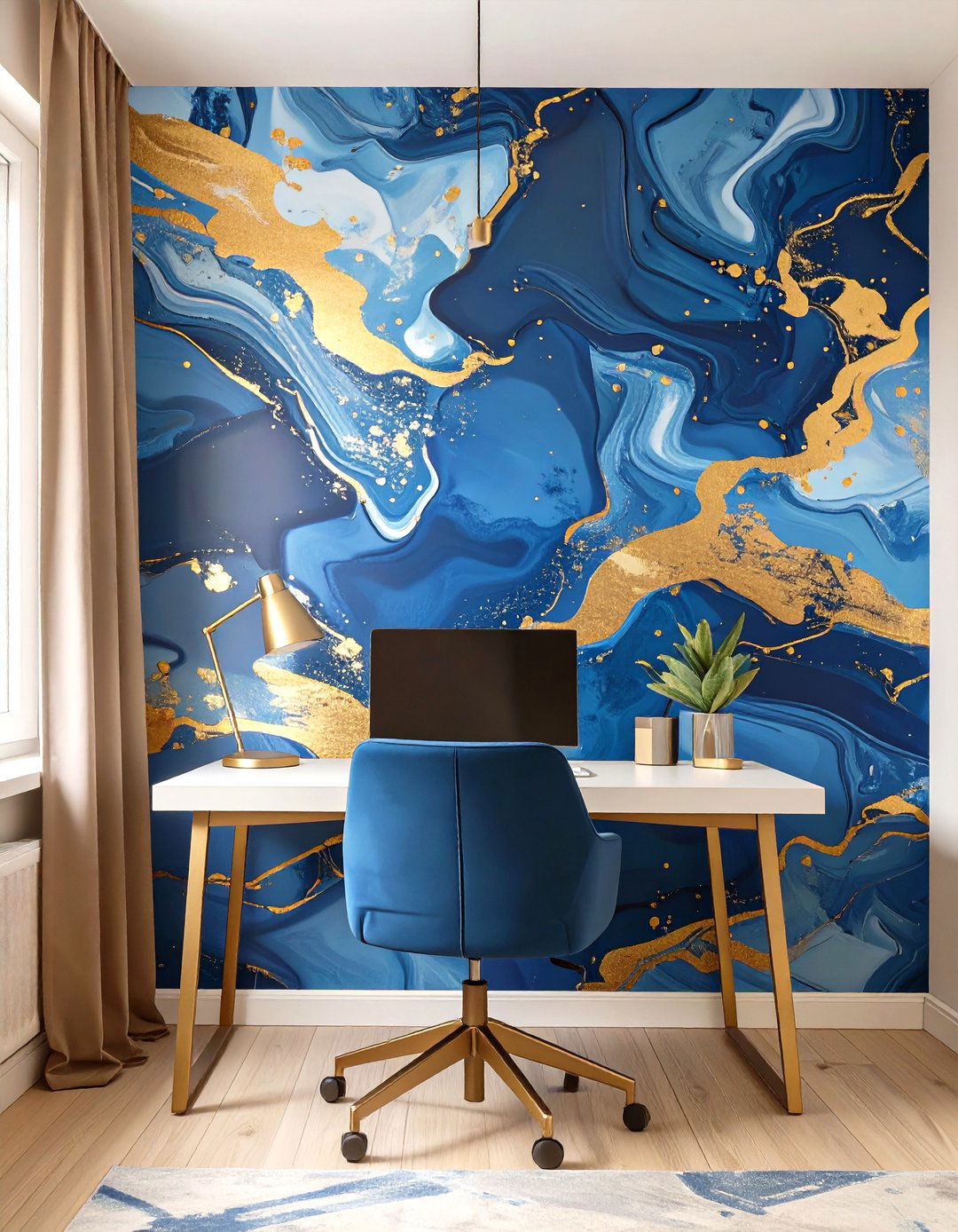 Customizing Your Office with Removable Wallpaper - 30 small office decor ideas for work