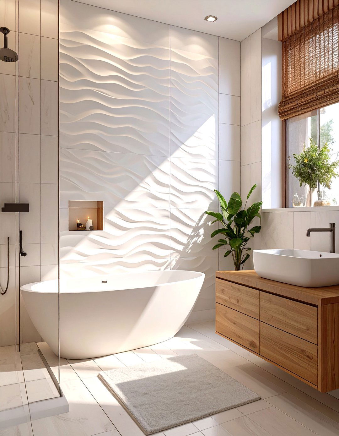 D Textured Wall Tiles - 30 small bathroom bathroom tile ideas