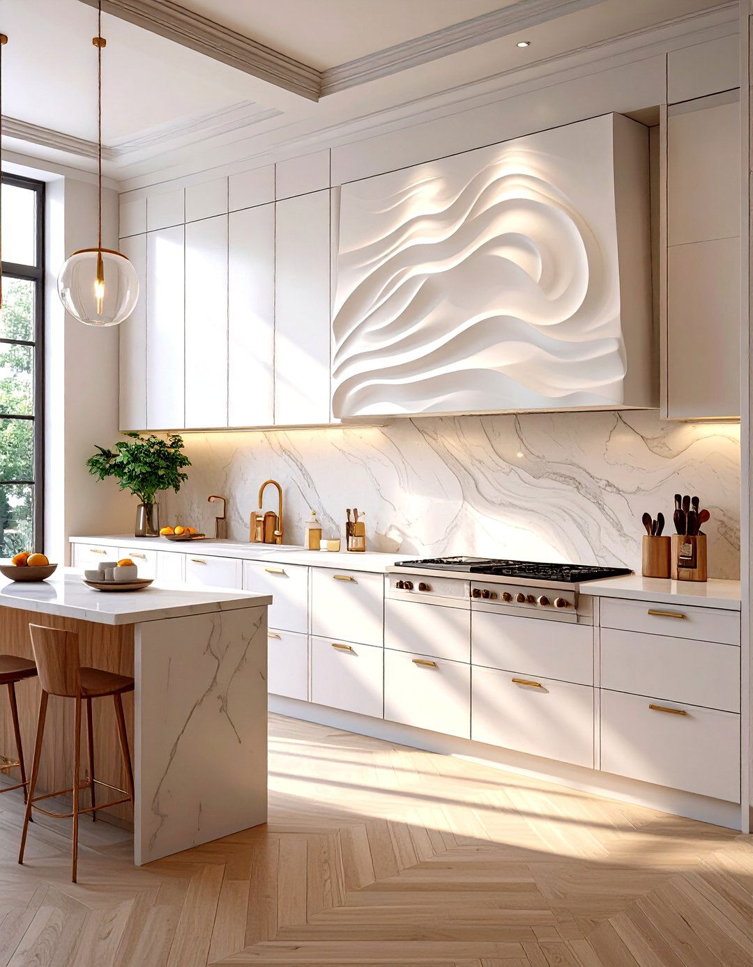 D Wall Panel Backsplash - 30 unique kitchen backsplash ideas