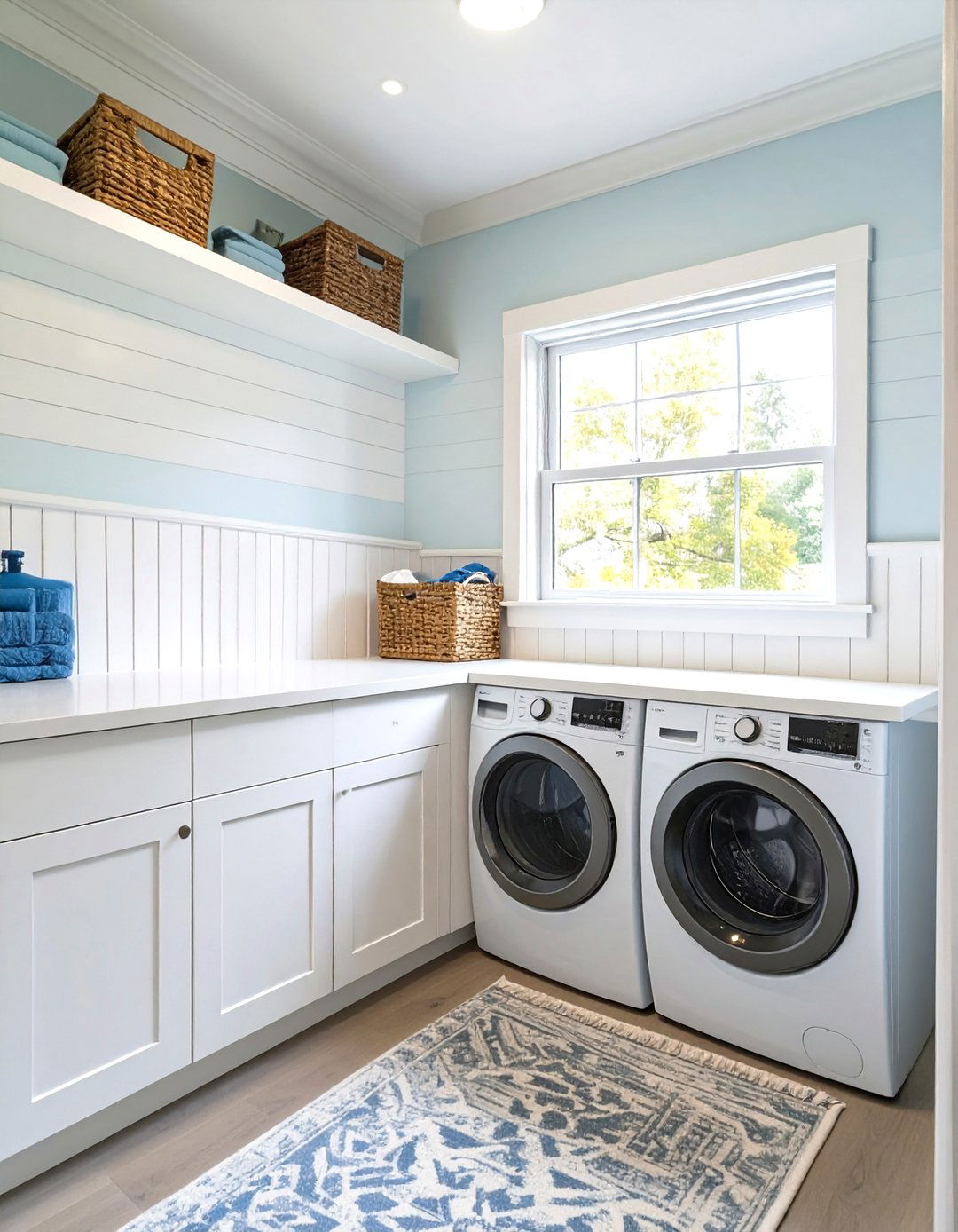 DIY Beadboard Wall Treatment - 30 utility room diy small laundry room ideas