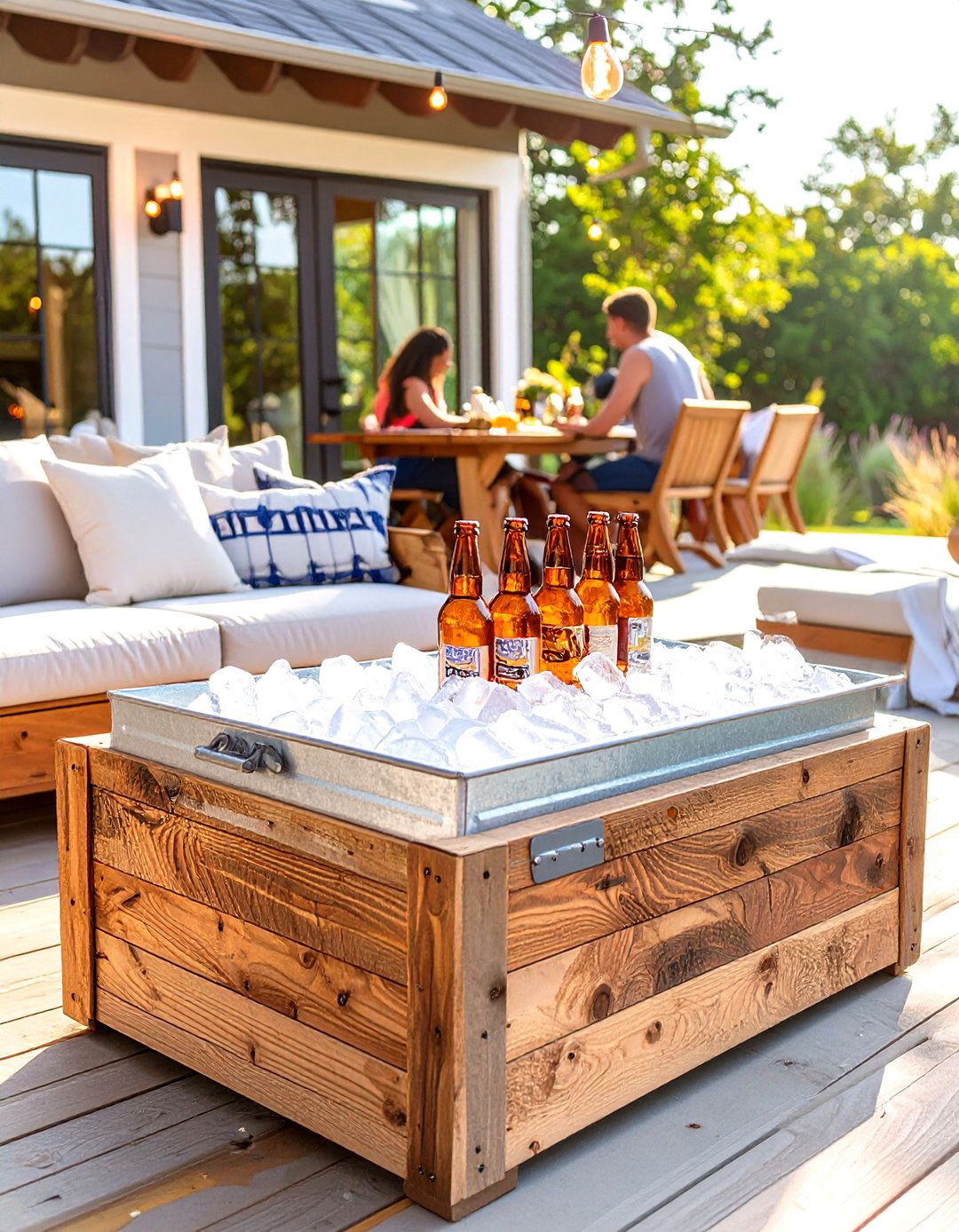 DIY Beverage Cooler Table - 30 outdoor decor ideas