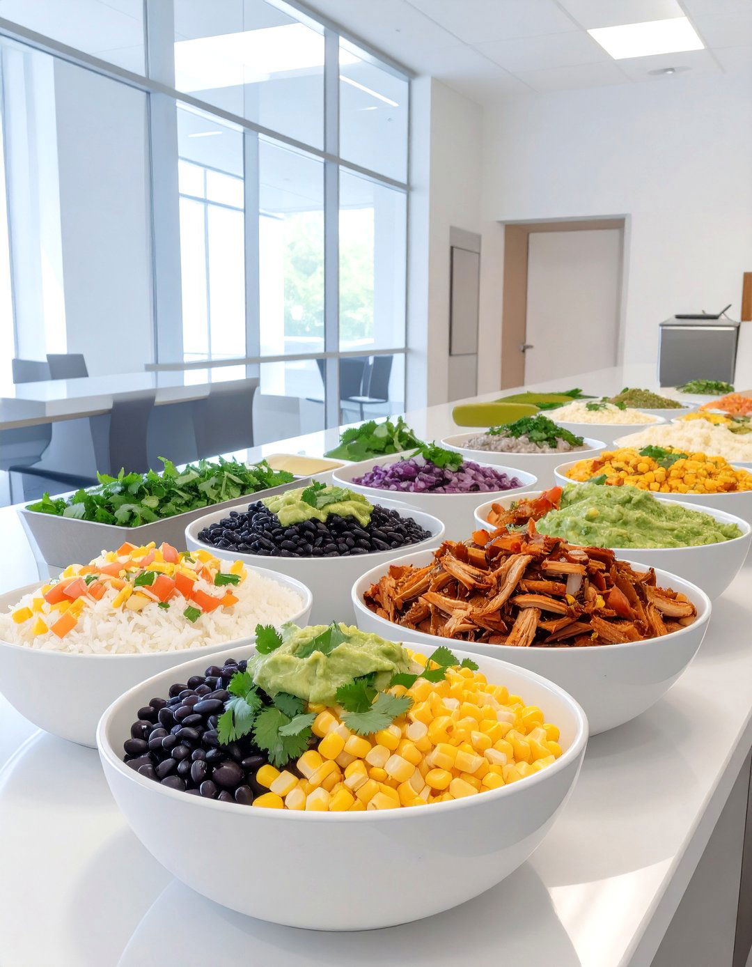 DIY Burrito Bowls - 30 office lunch ideas for a group