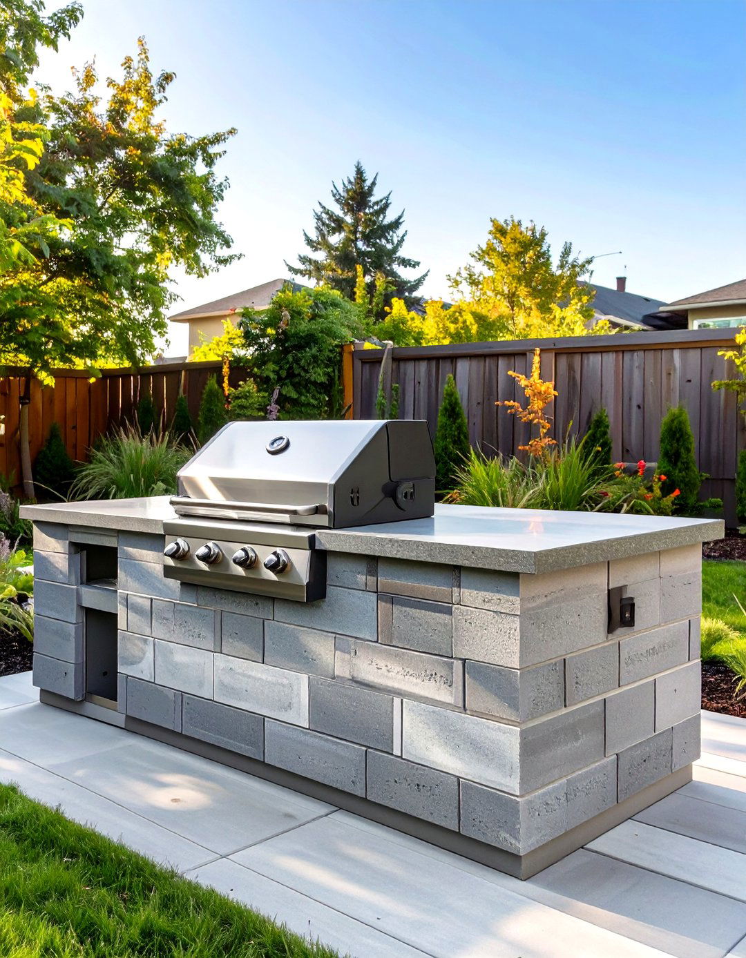 DIY Cinder Block BBQ Island - 30 outdoor bbq ideas