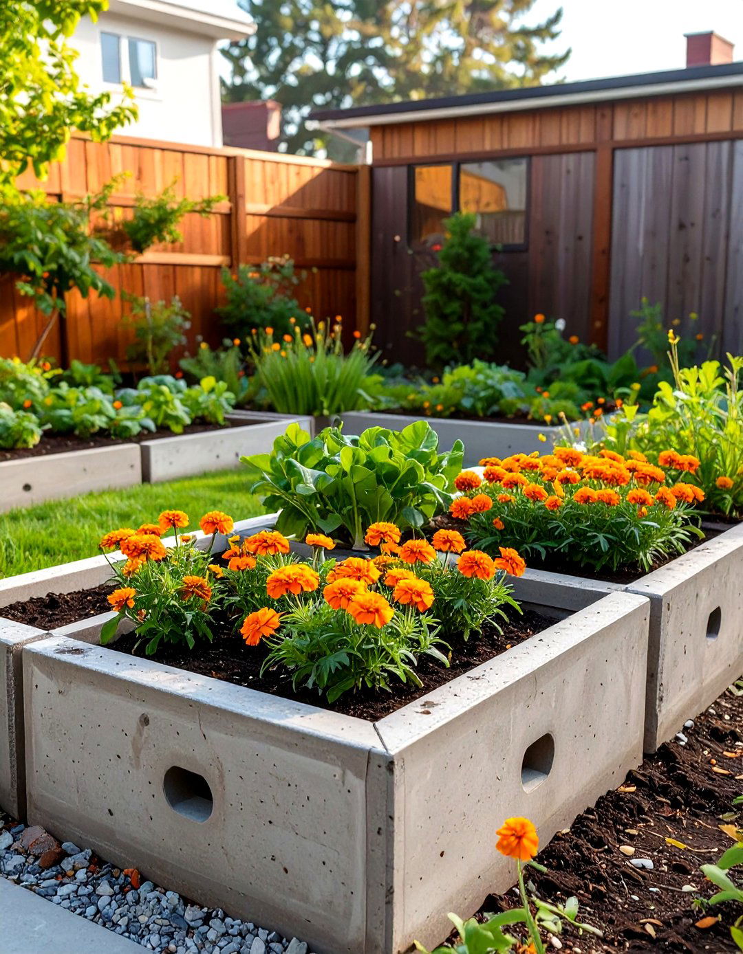 DIY Cinder Block Garden Bed - 30 small backyard garden ideas