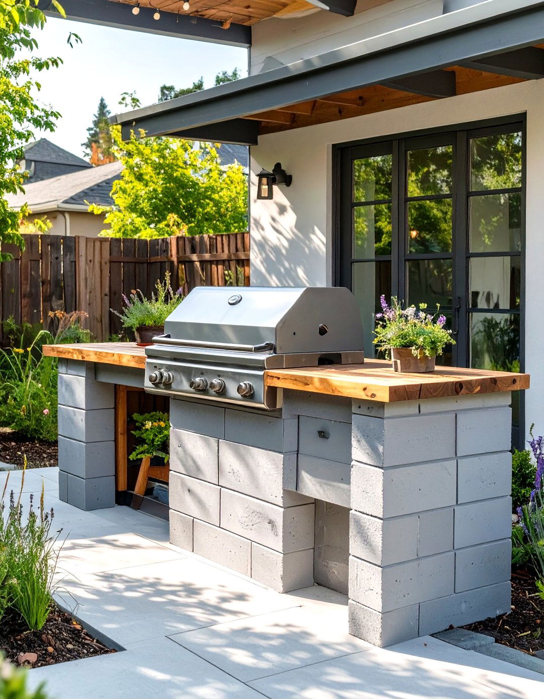 DIY Cinder Block Outdoor Grill Station - 30 outdoor grill ideas