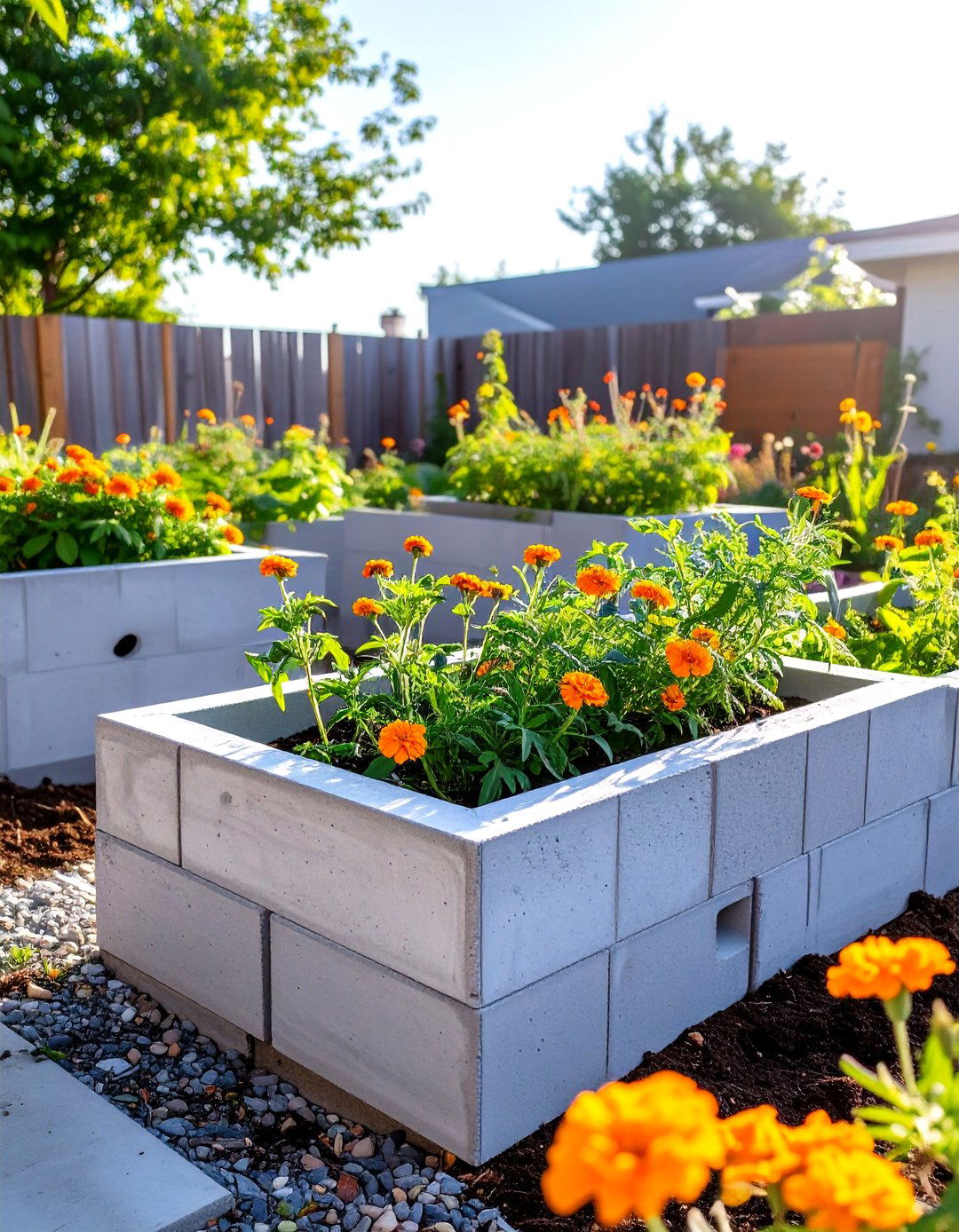 DIY Cinder Block Raised Garden Beds - 30 modern raised garden bed ideas