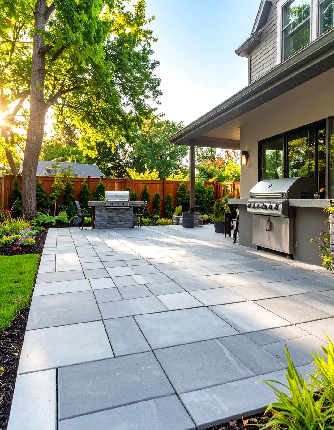 DIY Concrete Paver Patio Extension - 30 simple patio ideas
