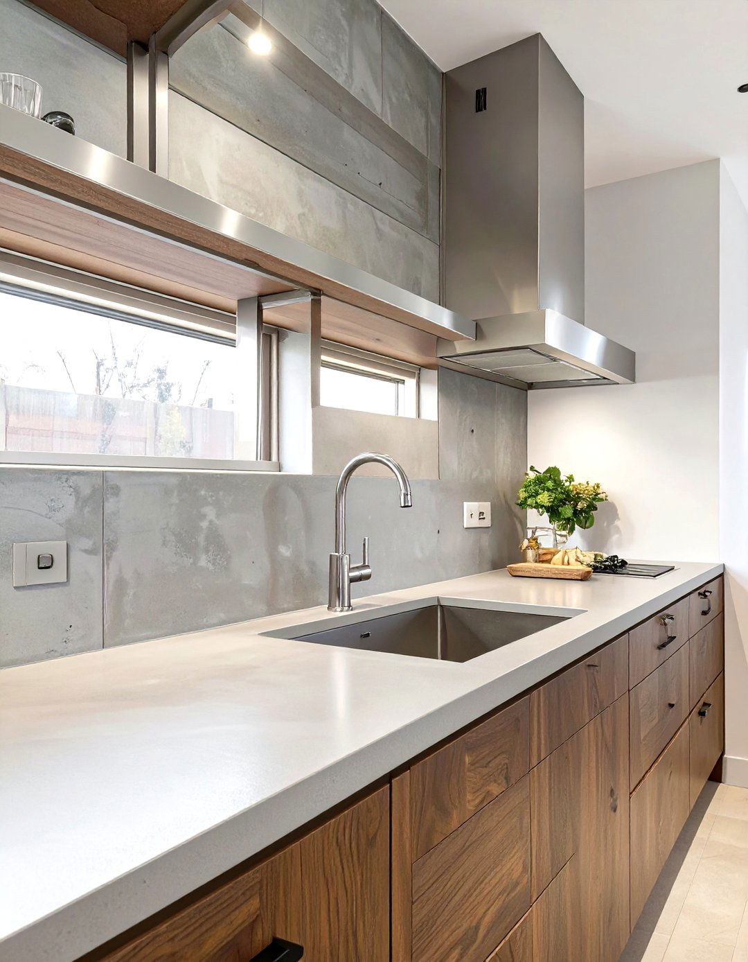 DIY Concrete Skim Coat Backsplash - 30 diy backsplash ideas