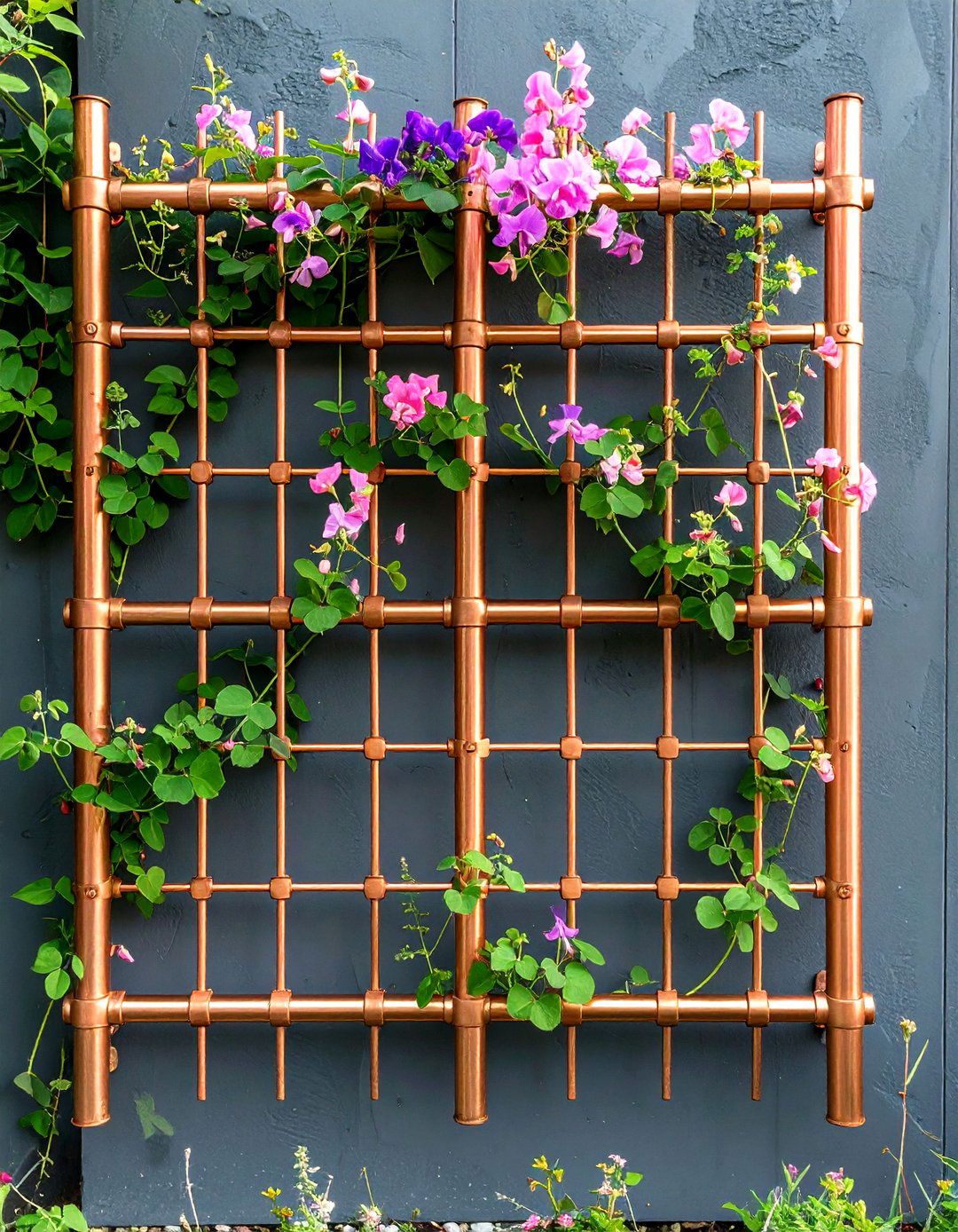 DIY Copper Pipe Garden Trellis - 30 garden trellis ideas