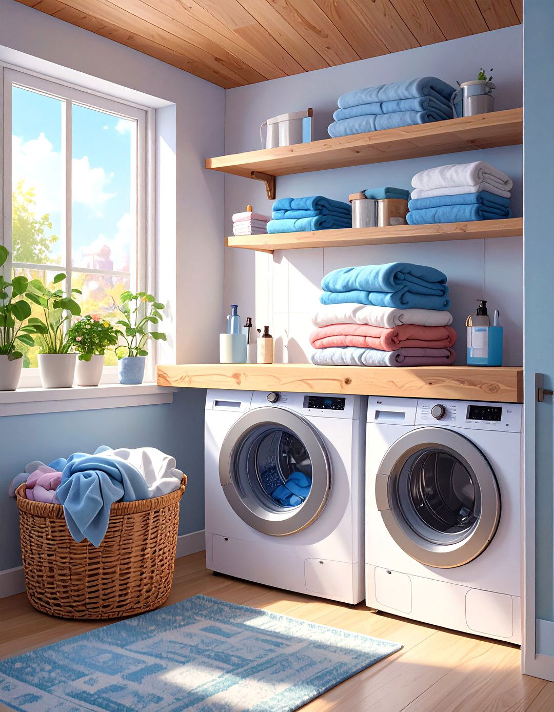 DIY Countertop Over Washer and Dryer - 30 utility room diy small laundry room ideas