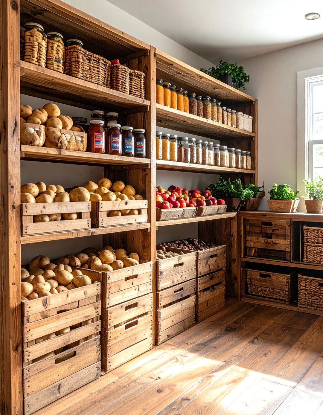 DIY Crate Pantry Shelving - 30 pantry shelf ideas