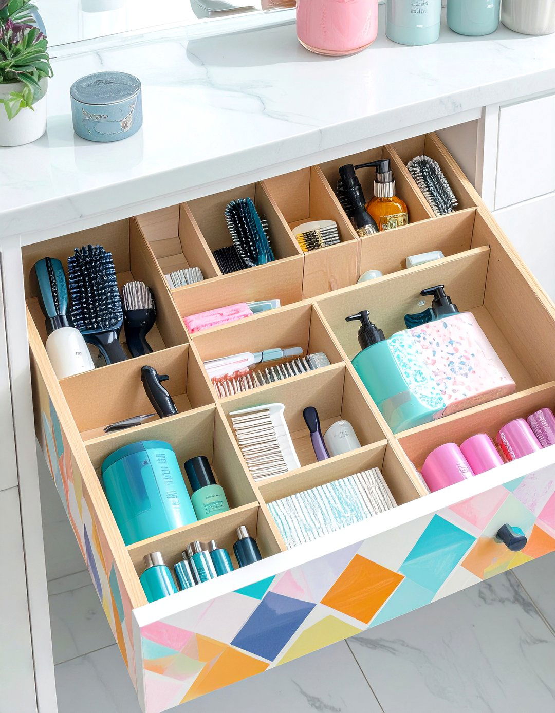 DIY Drawer Dividers from Upcycled Materials - 30 bathroom drawer organization ideas