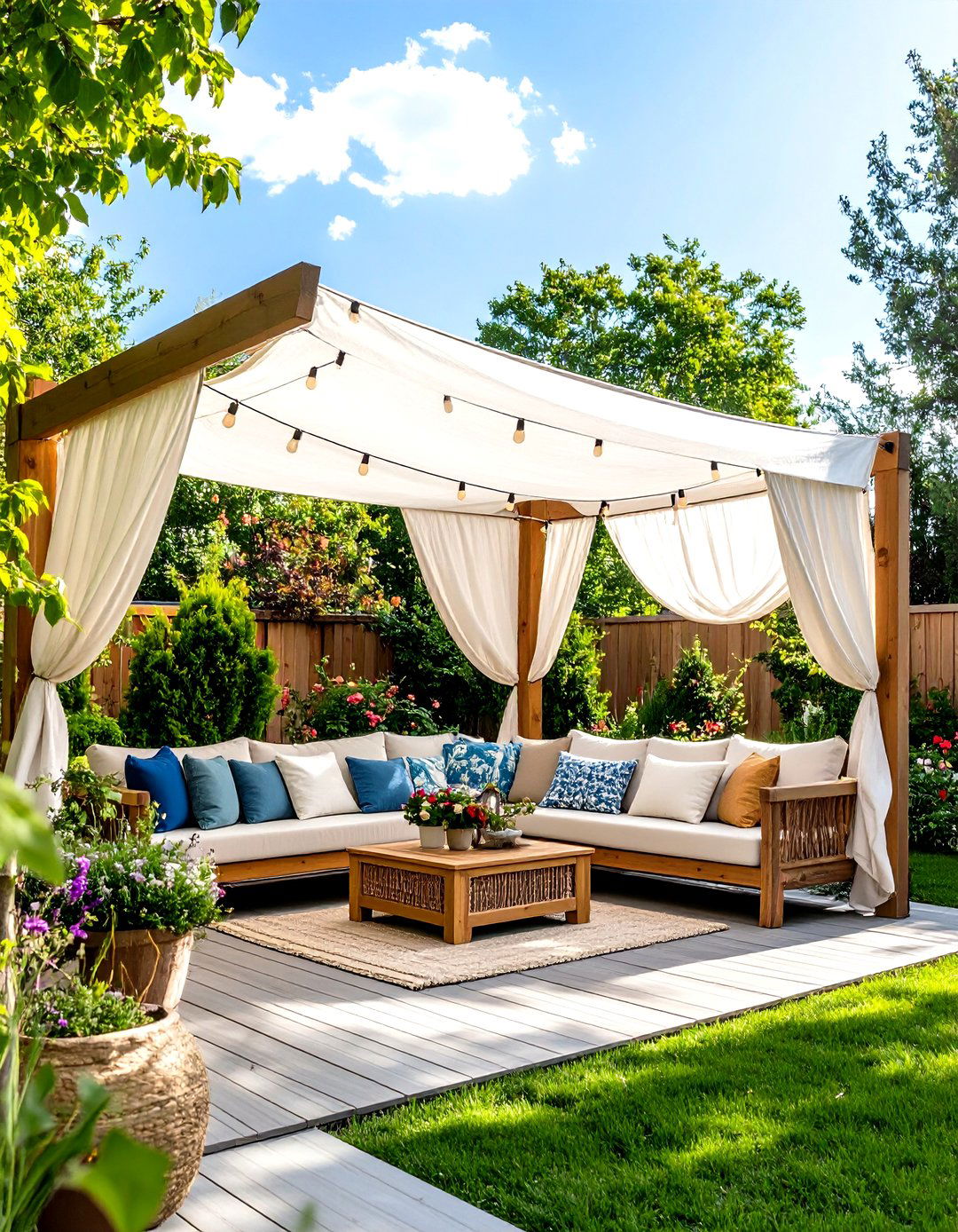 DIY Fabric Canopy Patio Shades - 30 patio shades ideas