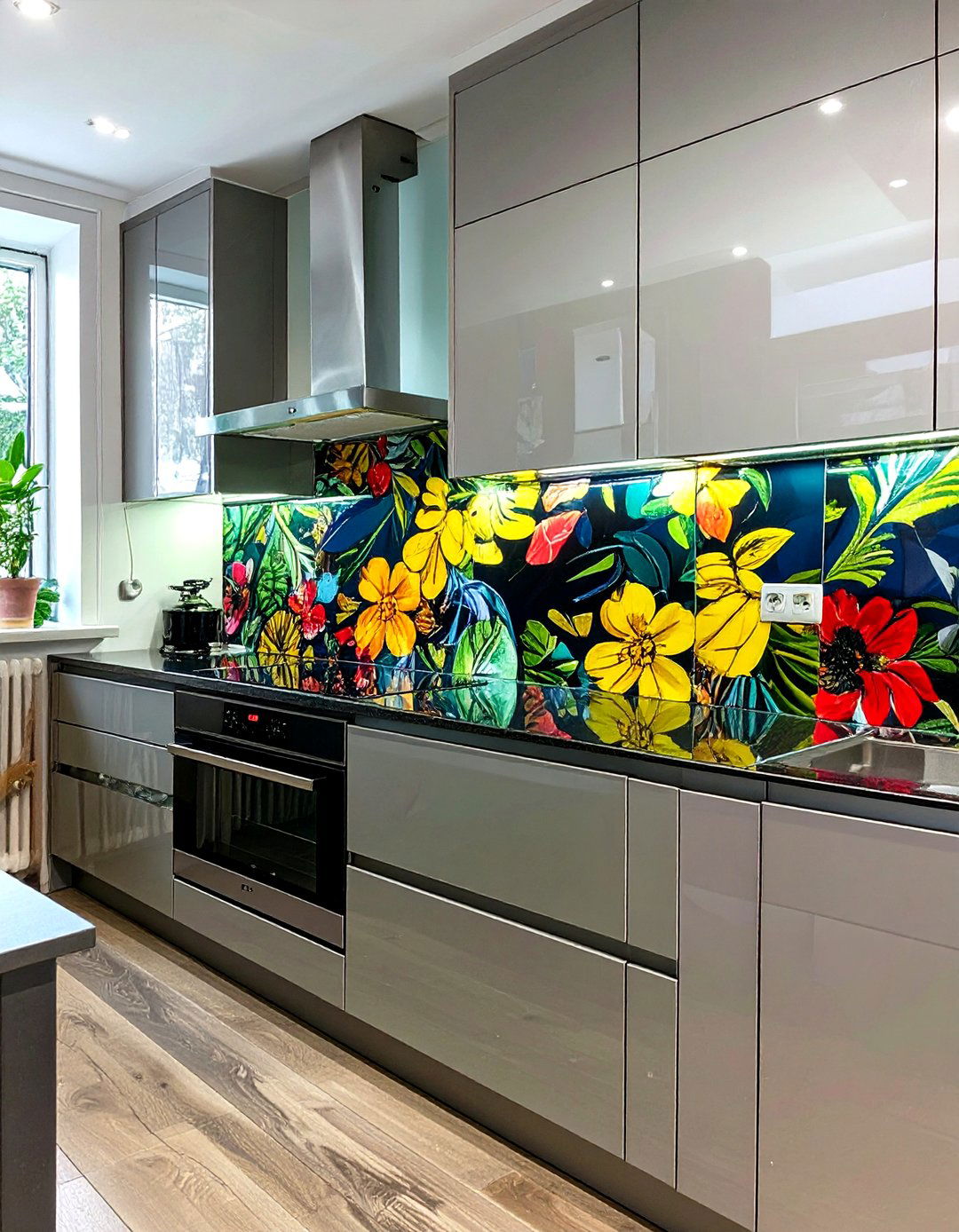 DIY Fabric and Glass Backsplash - 30 cheap backsplash ideas