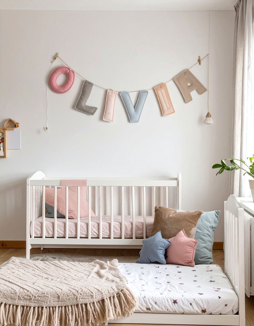 DIY Felt Name Banner - 30 toddler girl room ideas on a budget