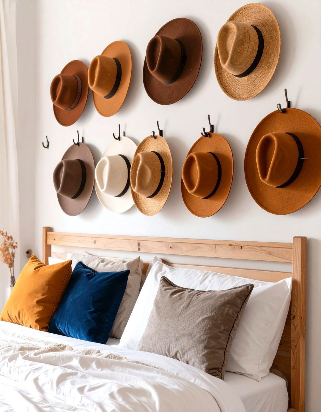 DIY Hat Wall - 30 diy wall decor ideas