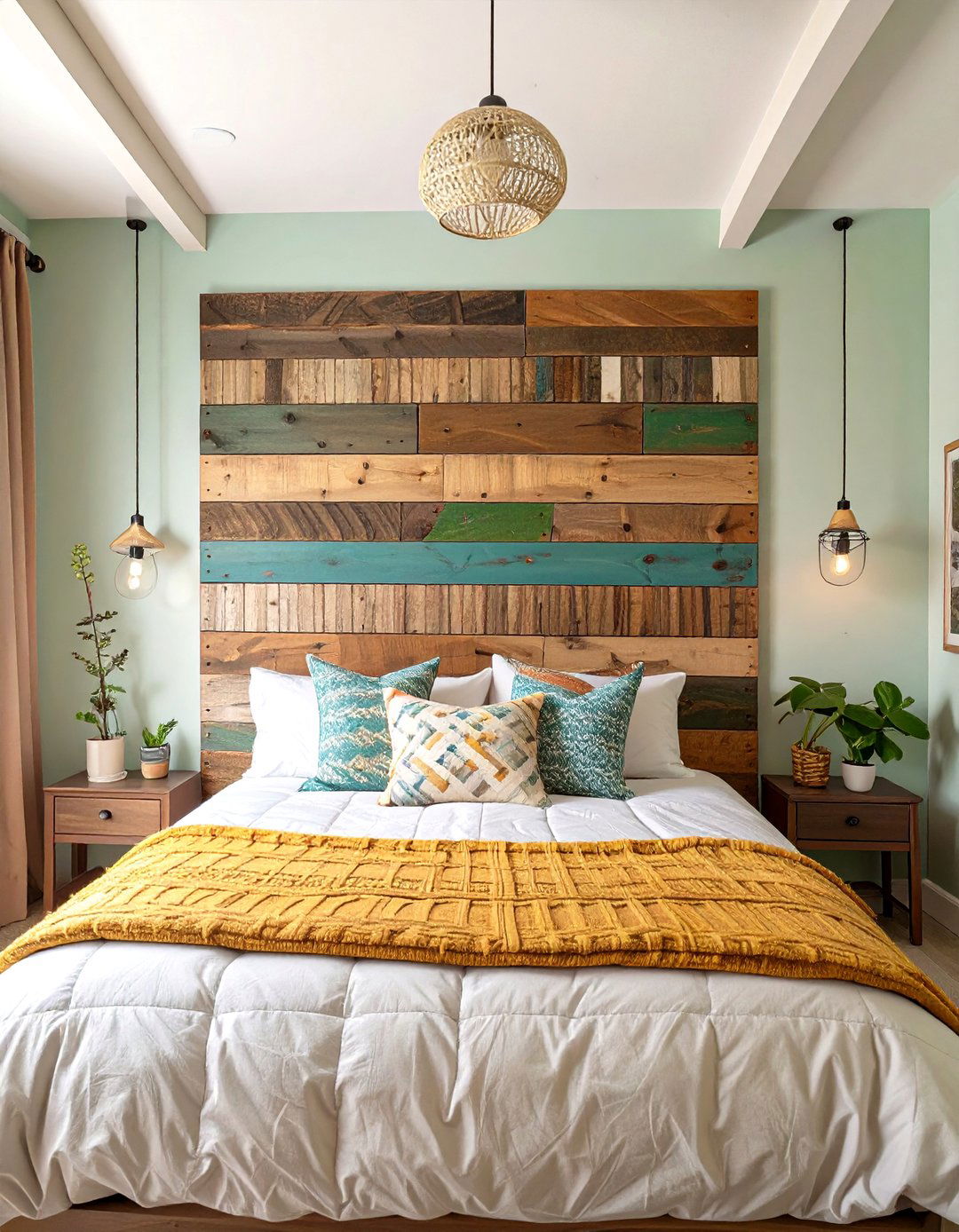 DIY Headboard from Reclaimed Wood - 30 teenage bedroom ideas