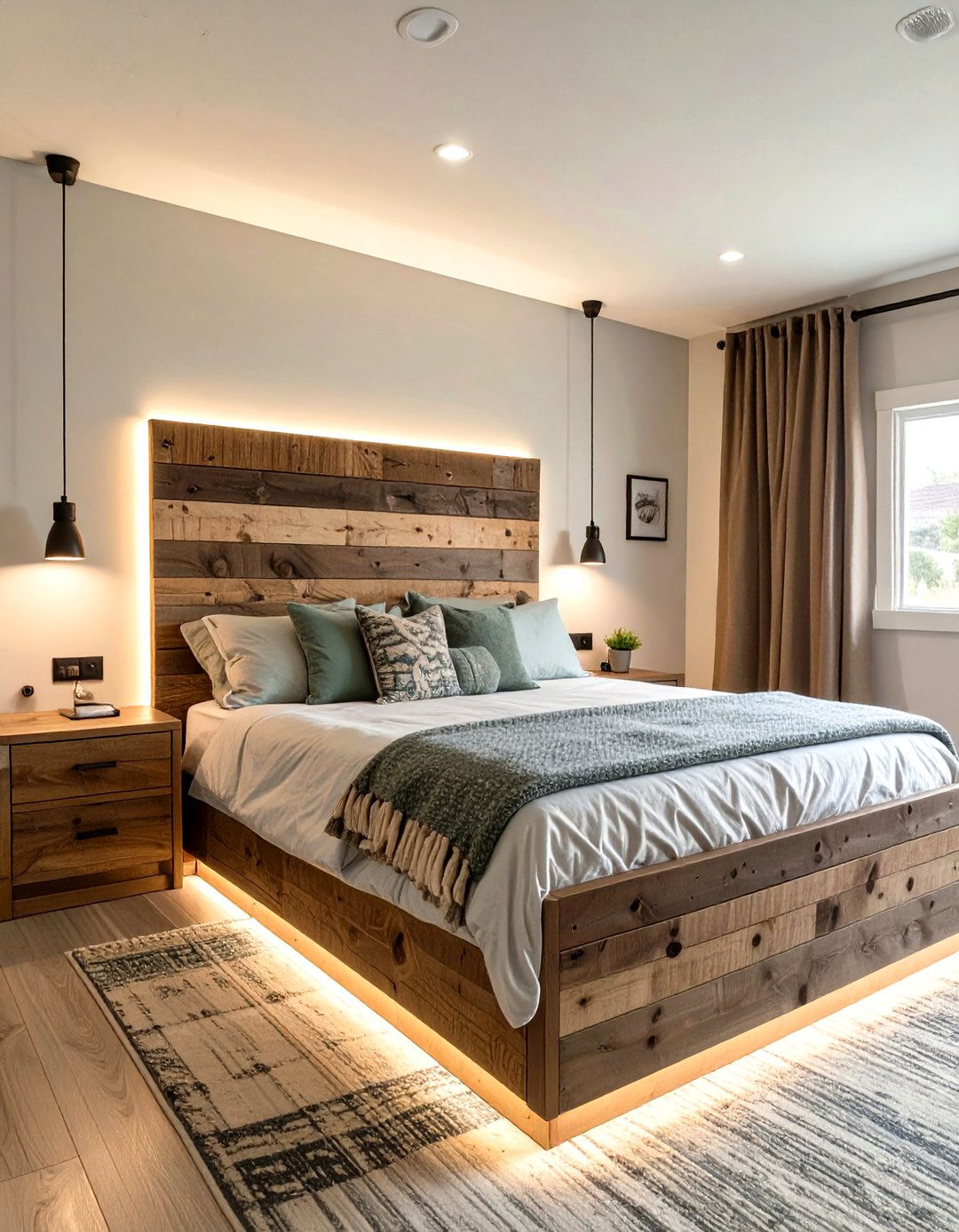 DIY Headboard with Built In Lighting for a Teen Boys Bedroom - 30 teen boys bedroom ideas