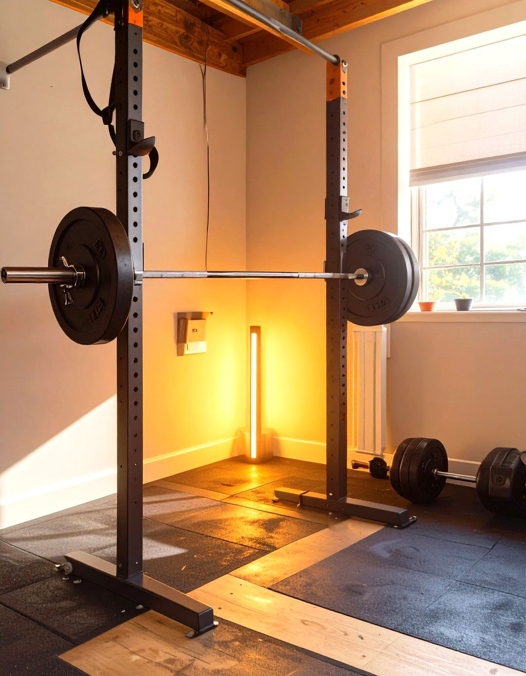 DIY Landmine Post for a Small Garage Gym - 30 small garage gym ideas