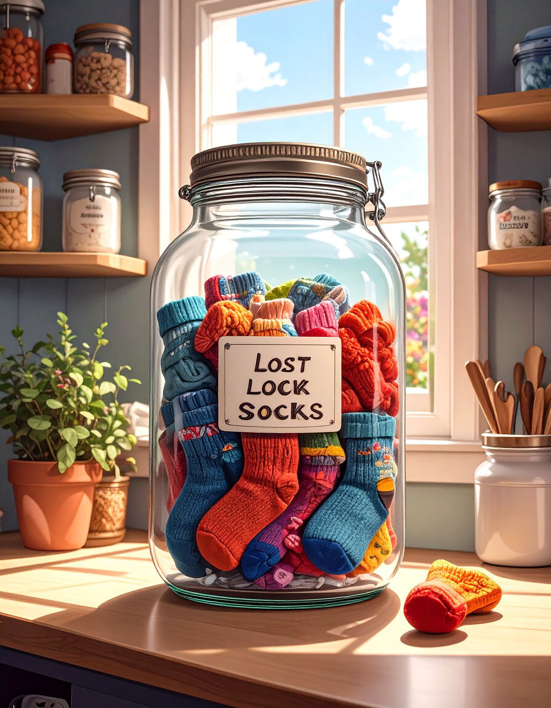 DIY Lost Sock Jar Station - 30 utility room diy small laundry room ideas