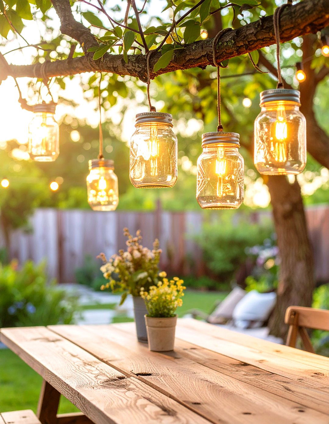 DIY Mason Jar Fairy Lights - 30 outdoor patio lighting ideas