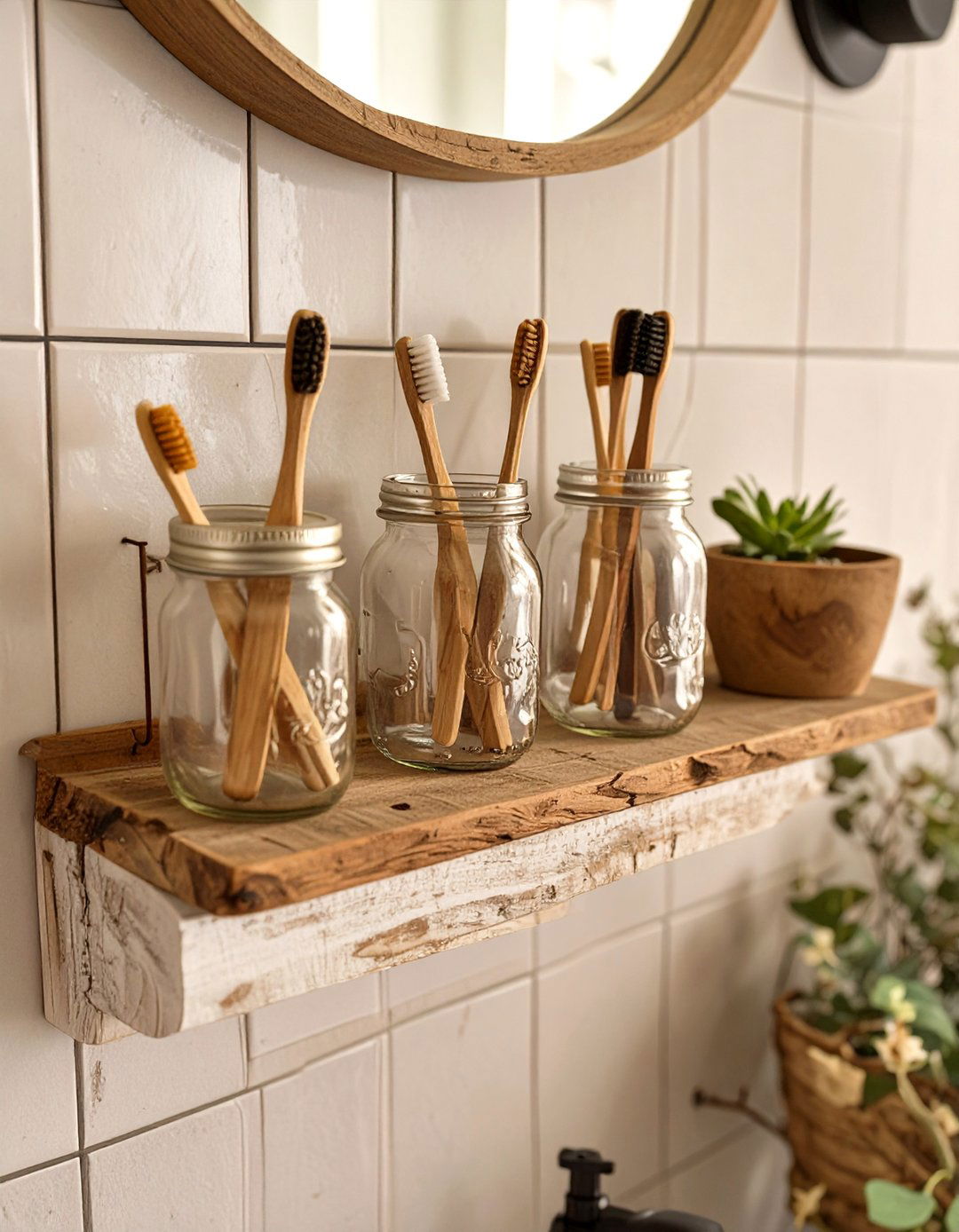 DIY Mason Jar Organizer - 30 bathroom organizer ideas