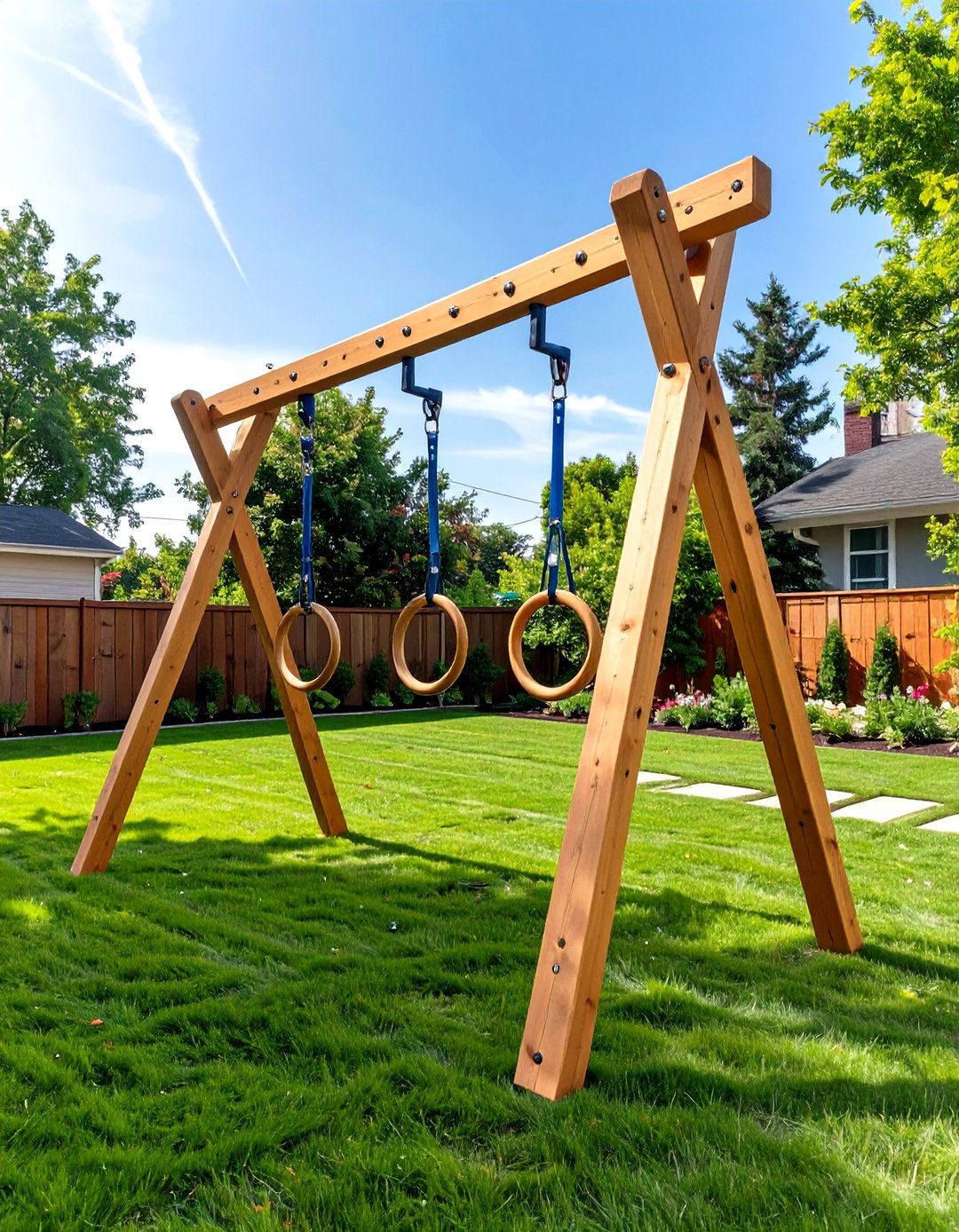 DIY Monkey Bars and Gymnastics Rings - 30 outdoor gym ideas