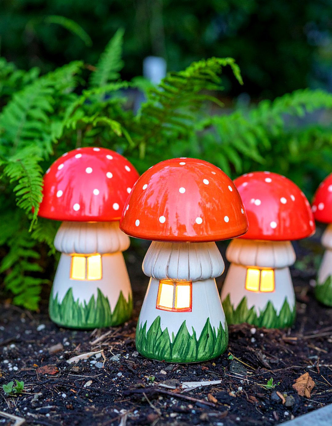 DIY Mushroom Garden Lights - 30 diy backyard lighting ideas