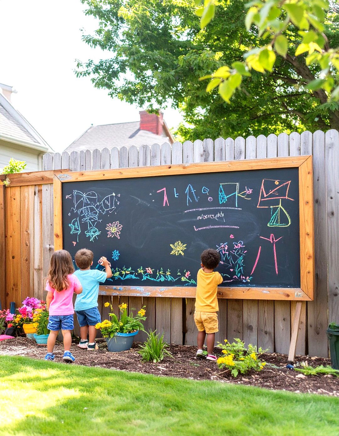 DIY Outdoor Chalkboard for Creative Fun - 30 outdoor  decorations ideas diy