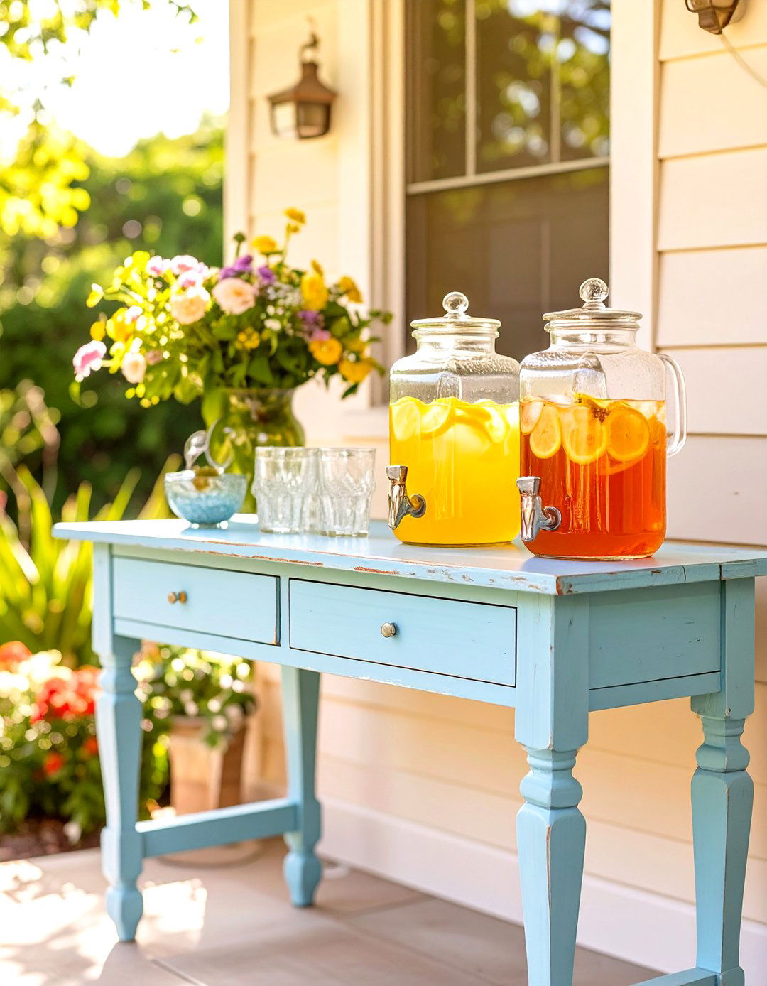 DIY Outdoor Drink Station - 30 outdoor patio ideas on a budget