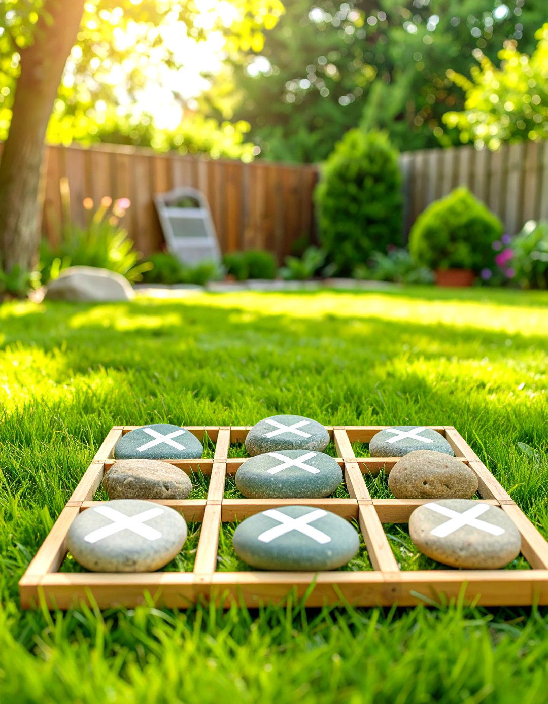 DIY Outdoor Tic Tac Toe Game Board - 30 simple backyard ideas