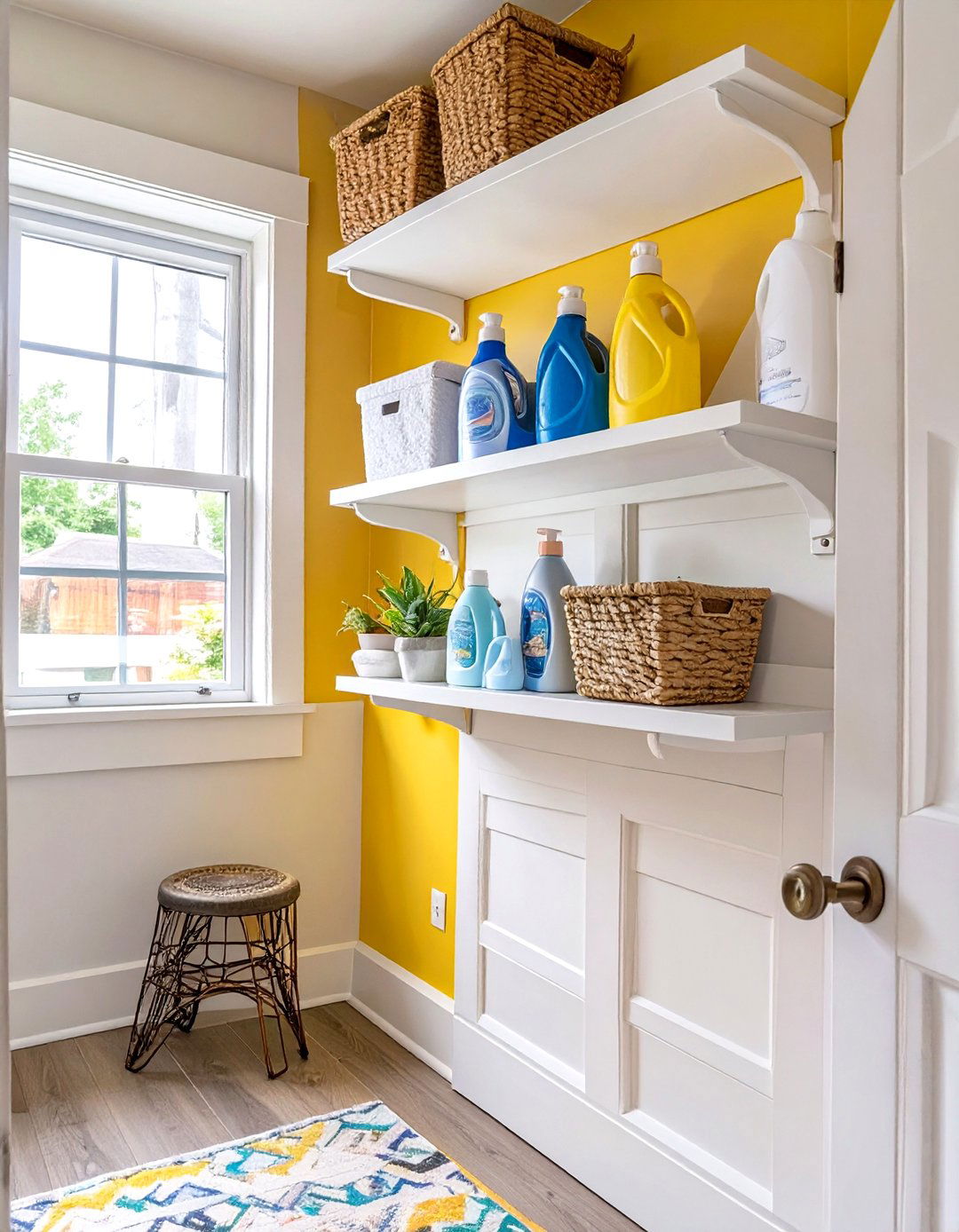 DIY Over the Door Storage Shelf - 30 utility room diy small laundry room ideas