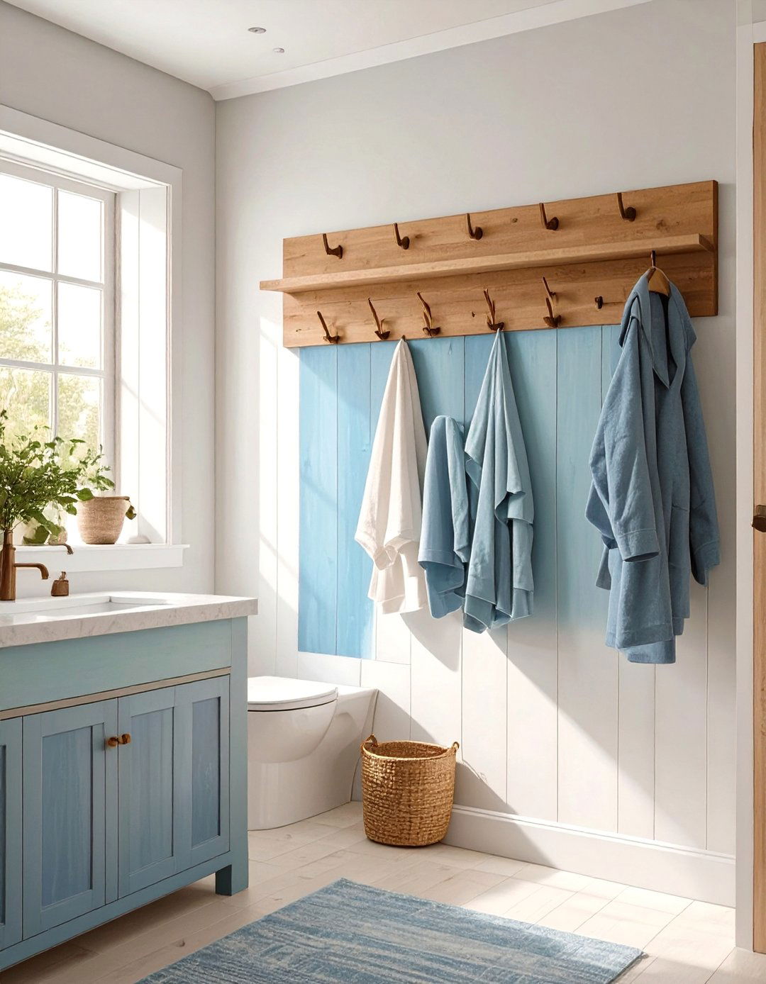DIY Painted Wooden Hooks - 30 bathroom towel hooks ideas