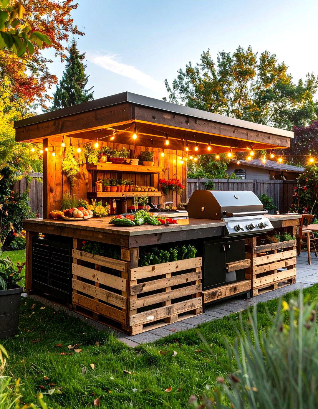 DIY Pallet Wood BBQ Station - 30 backyard bbq ideas