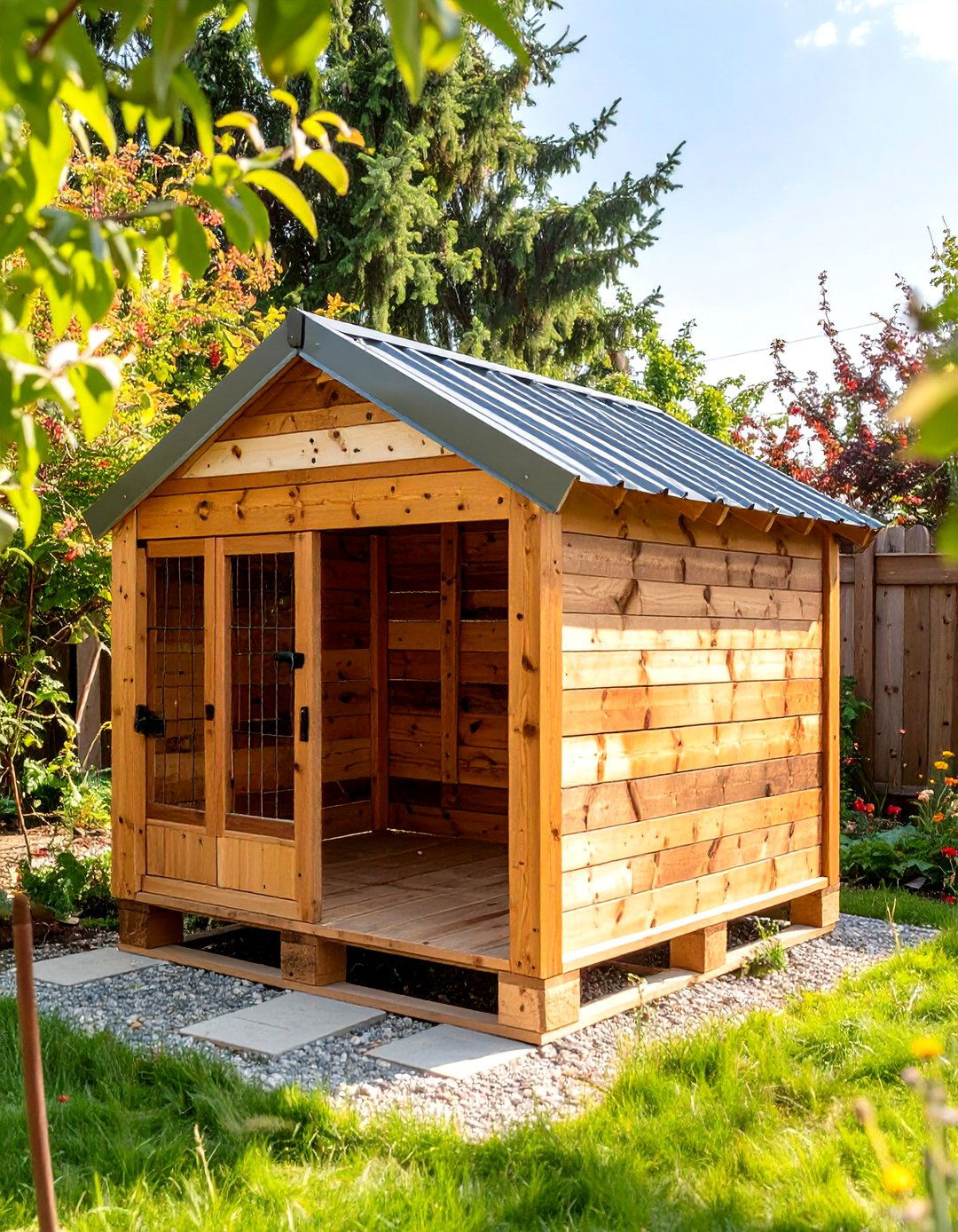 DIY Pallet Wood Outdoor Dog Kennel - 30 outdoor dog kennel ideas