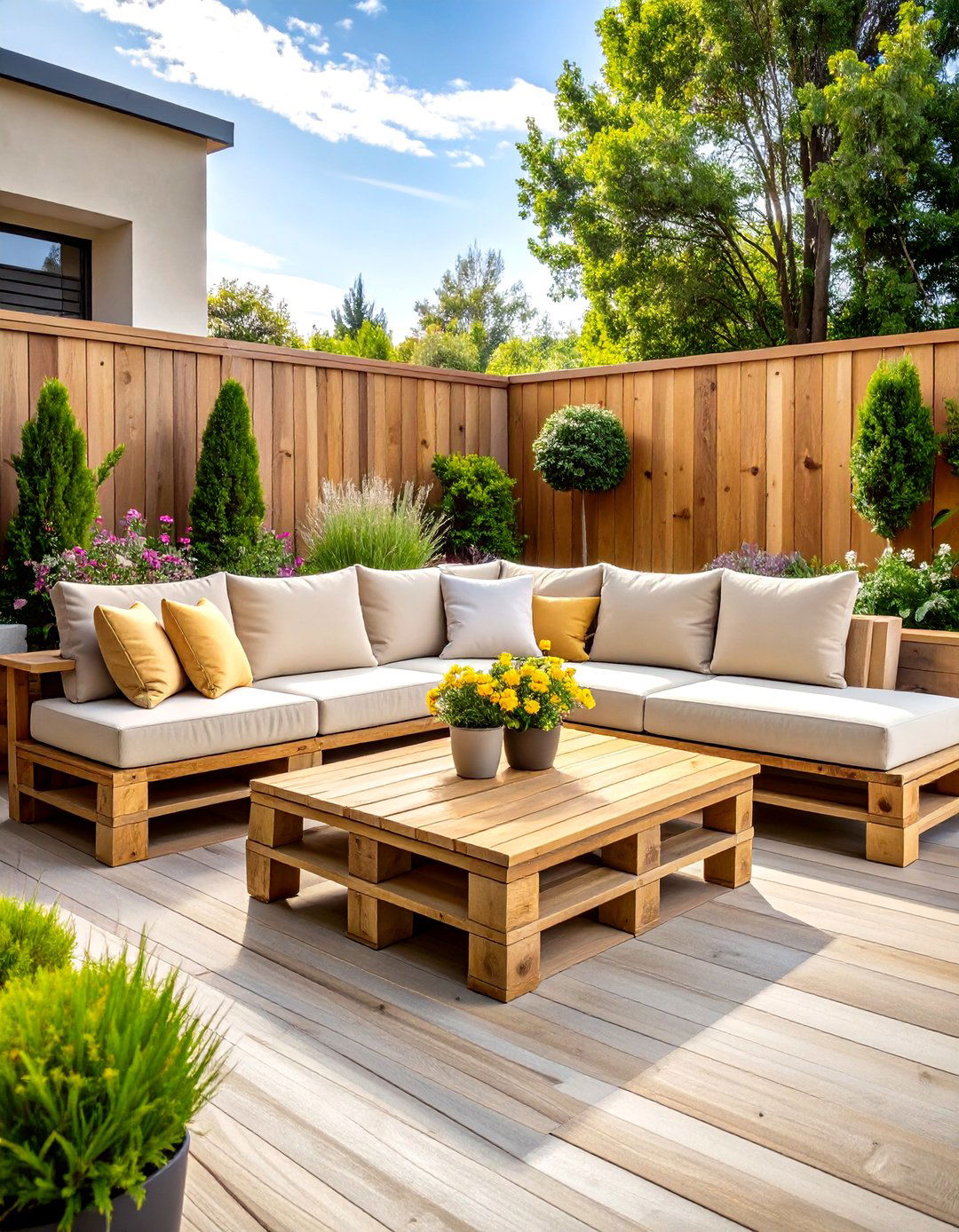 DIY Pallet Wood Patio Furniture - 30 patio decorating ideas on a budget