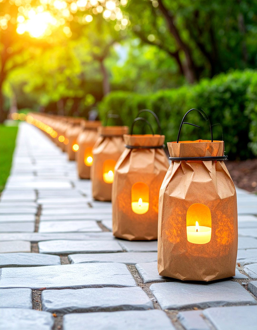 DIY Paper Bag Luminarias - 30 diy backyard lighting ideas