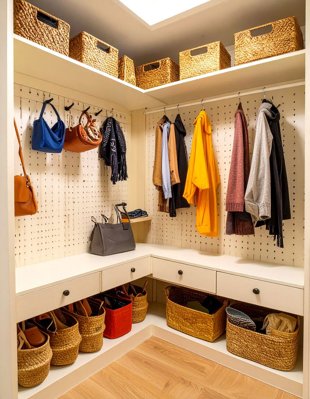 DIY Pegboard Corner Closet Organizer - 30 corner closet ideas