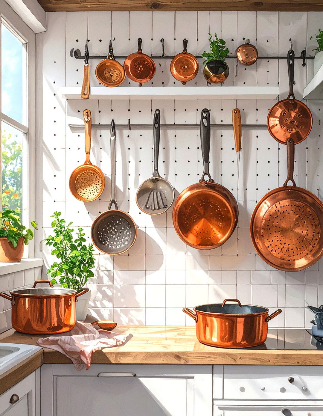 DIY Pegboard Wall Organizer - 30 very small kitchen ideas on a budget