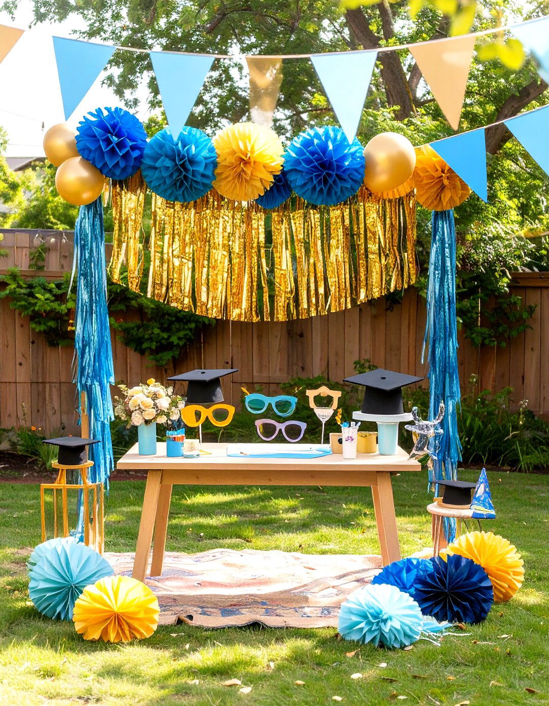 DIY Photo Booth with School Spirit - 30 outdoor graduation party ideas