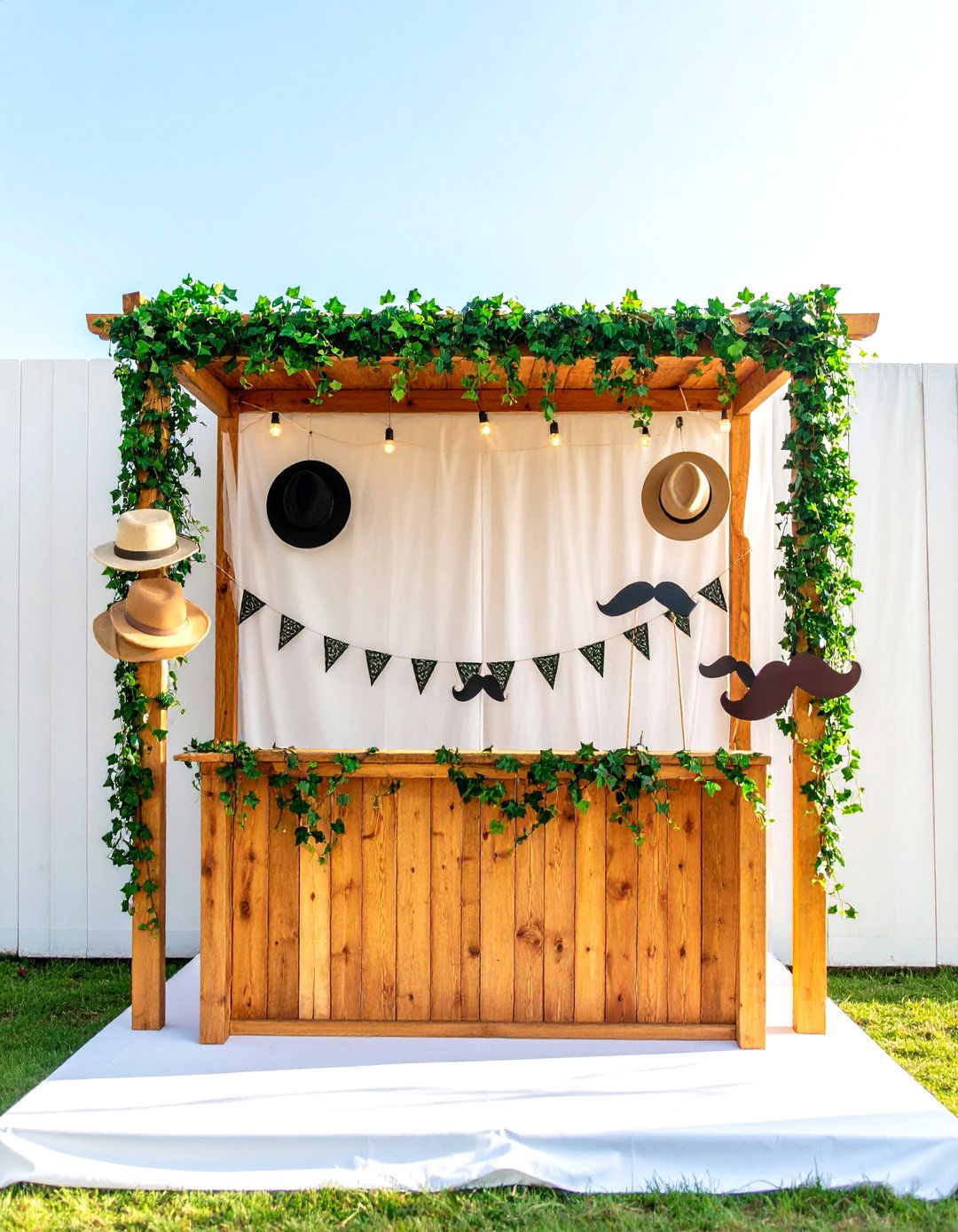 DIY Photobooth with a Simple Backdrop - 30 outdoor wedding ideas on a budget